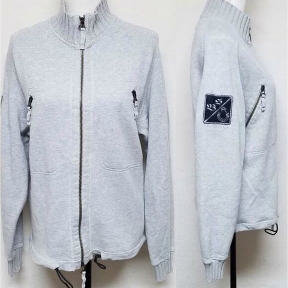 𝅺VINTAGE Italian Blue System Grey Full Zip Sweater - Picture 1 of 15